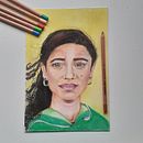 Retrato de Meli. Lápices y barras pastel tiza. Desenho de retrato projeto de Viviana Coton - 08.06.2021