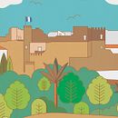 ESPACIOS URBANOS: POSTAL DE CARMONA. Traditional illustration, Design, Vector Illustration, L, and scape Architecture project by MARÍA TAMAYO - 06.10.2021