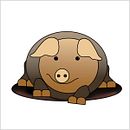 Happy Pig. Un progetto di Illustrazione tradizionale, Graphic design, Illustrazione vettoriale e Illustrazione digitale di Gail Nickel-Kailing - 10.06.2021