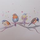 My project in Artistic Watercolor Techniques for Illustrating Birds course Ein Projekt aus dem Bereich Traditionelle Illustration, Aquarellmalerei, Realistische Zeichnung und Naturalistische Illustration von Ана Христева - 31.05.2021