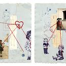 Mi Proyecto del curso: Técnicas de bordado experimental sobre papel "El Hilo rojo". Artes plásticas, Colagem, Bordado, e Design projeto de Maria Rico Mira - 17.06.2021
