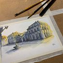 My project in Architectural Sketching with Watercolor and Ink course. Sketching, Drawing, Watercolor Painting, Architectural Illustration, Sketchbook & Ink Illustration project by Niuta Godlewska - 06.19.2021