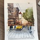 Mi Proyecto del curso: Paisajes urbanos en acuarela. Un projet de Beaux Arts, Aquarelle et Illustration architecturale de Eva Gómez - 20.06.2021