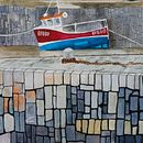 Watercolour of Boat at Portsoy Harbour Scotland. Pintura em aquarela projeto de John Dawson - 20.06.2021