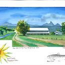 My project in Watercolor Travel Journal course. Fishing on the Teton.. Un projet de Illustration traditionnelle, Aquarelle, Carnet de croquis et Illustration architecturale de Todd Peterson - 16.06.2021