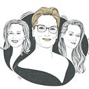 Meryl Streep. Een project van Traditionele illustratie, Film,  Tekening,  Portrettekening, Realistische tekening, Digitale tekening y Redactionele illustratie van Olalla Ruiz - 22.06.2021