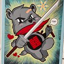 Ninja Bear Ein Projekt aus dem Bereich Malerei, Traditionelle Illustration und Design von Figuren von corvustwilson - 22.06.2021
