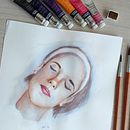 Mi Proyecto del curso: Retrato artístico en acuarela. Un proyecto de Bellas Artes, Pintura, Pintura a la acuarela y Dibujo de Retrato de Lady Coronel - 20.06.2021