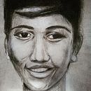 Aretha    Retrato realista al carboncillo. Ilustração tradicional, Artes plásticas, Desenho, Desenho de retrato, e Desenho realista projeto de chriskoch - 25.06.2021
