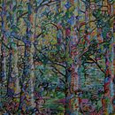 Bosque azul. Pintura al óleo. . Un proyecto de Pintura de Sylvana Lobato - 25.06.2021