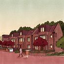 Ilustraciones de complejo de casas en Inglaterra. Een project van Traditionele illustratie, Architectuur y Architecturale visualisatie van Andrea Pineda - 27.06.2021
