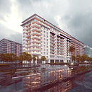 Infografías Edificio Viviendas - Valencia. Un proyecto de Infografía y Diseño de interiores de Majo Mora Carmona - 01.03.2021