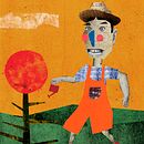 Ilustração do conto popular "Malasartes e o pé de casa". Een project van  Ontwerp, Traditionele illustratie, Collage, Digitale illustratie, Kinderillustratie y Digitaal ontwerp van cassiaroriz - 07.07.2021