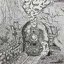Train in Ink Drawing. Un projet de Illustration traditionnelle, Artisanat , et Esquisse  de etedrow200k - 09.07.2021