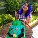 Pastel esculpido de Bulbasaur en 3D. Criatividade, Escultura, e Modelagem 3D projeto de Alondra Domínguez - 13.07.2021