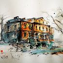 Nedeliste chateau, Czech Republic ❤️. Pintura em aquarela projeto de Alena Nahlovska - 13.07.2021