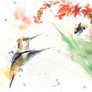 Blue Birds On A Wire / Hummingbird Project . Ilustrație tradițională, Pictură în acuarelă, Desen realist & Ilustrație naturalistă de paige_keiser - 07.05.2021