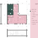 From family apartment to living/office space for a couple (student project) . % Nevena Stojanović tarafından hazırlanan İç Tasarım projesi - 07.15.2021