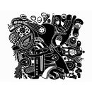 Coexistencia . Un proyecto de Ilustración tradicional, Concept Art, Arte urbano y Bellas Artes de Paulina Levaggi - 20.07.2021