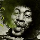 Caricatura de Jimmy Hendrix. Projekt z dziedziny Trad, c, jna ilustracja,  Sztuki piękne,  Malarstwo,  R, sunek, Malarstwo c, frowe, R, sunek c i frow użytkownika Pol Serra - 20.07.2021