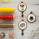 My project in Miniature Needlework: Make Embroidered Jewelry course. Jewelr, Design, and Embroider project by Yulia Sherbak - 07.23.2021