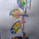 My first experience with watercolors . Ilustrație tradițională de Mariela - 07.24.2021