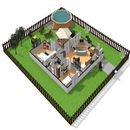 First step in interior decoration: Interior design project in CAD with Home by Me software as part of my distance learning with l'Ecole française. Interior Architecture, 3D Modeling, and Decoration project by Sabrina Chapouly - 02.15.2021