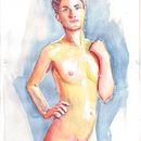My project in The Human Figure in Watercolor course. Un proyecto de Ilustración tradicional, Pintura, Pintura a la acuarela, Dibujo realista y Dibujo anatómico de brecko - 31.07.2021
