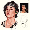 V (BTS) Study. Projekt z dziedziny Trad, c, jna ilustracja, Malarstwo c i frowe użytkownika Natalia Lima - 03.08.2021