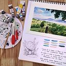 My project in Watercolor Travel Journal course. Projekt z dziedziny Trad, c, jna ilustracja, Malowanie akwarelą,  R, sunek architektoniczn i Sketchbook użytkownika raqueqd - 04.08.2021