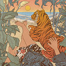 Me and My Tiger. Traditional illustration, and Design project by Celeste Byers - 08.05.2021