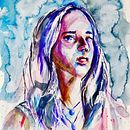 My project in Artistic Portrait with Watercolors course. Artes plásticas, Pintura, Pintura em aquarela, e Desenho de retrato projeto de Annette Broy - 04.08.2021