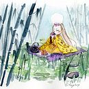 My project in Watercolor Illustration with Japanese Influence course Ein Projekt aus dem Bereich Traditionelle Illustration, Zeichnung und Aquarellmalerei von Greta Baldo - 05.08.2021