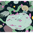 Production Backgrounds: Crystal Asteroids (from the GhostShrimp Online Group Workshop). Traditional illustration, and Digital Illustration project by Micah Miranda - 03.27.2020