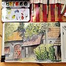 My project in Watercolor Travel Journal course. Traditional illustration, Watercolor Painting, Architectural Illustration, and Sketchbook project by Adiba Mahmoud - 07.13.2021