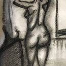Nude in Imaginary - Charcoal . Figura Desen de L K - 08.11.2021