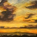 Sunrise - Clearwater . Pictură în acuarelă de L K - 08.11.2021