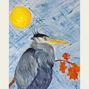 Great Blue Heron,  Sarah thank you so very kindly for your fabulous courses.  Have a beautiful day. Ein Projekt aus dem Bereich Traditionelle Illustration, Aquarellmalerei, Realistische Zeichnung und Naturalistische Illustration von Judith Vivian - 11.08.2021