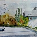 My project in Contemporary Watercolor Landscape Painting course. Fine Arts, and Watercolor Painting project by Marco Santarelli - 08.12.2021