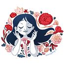 Retrato ilustrado con elementos botánicos // Alikia Pony Ein Projekt aus dem Bereich Traditionelle Illustration, Digitale Illustration, Botanische Illustration und Digitale Zeichnung von Alikia Lemus - 31.08.2021