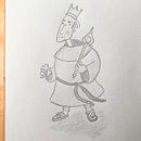 El Rey Monje: proyecto del curso Introducción a la creación de personajes cartoon. Projekt z dziedziny Trad, c, jna ilustracja, Projektowanie postaci,  R i sunek użytkownika Cielo Entrena Fernández - 16.08.2021