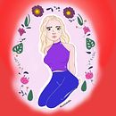 Meu projeto do curso: Retrato ilustrado com elementos botânicos. Un progetto di Illustrazione tradizionale, Illustrazione digitale, Illustrazione botanica e Disegno digitale di kathiussia do carmo farias - 16.08.2021