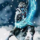 Guerrera en pose de acción. . Un progetto di Illustrazione tradizionale di art_komos - 19.08.2021