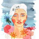 Mon projet du cours : Portrait illustré à l’aquarelle . Ilustrasi tradisional, Seni Rupa, Lukisan, Menggambar, Lukisan Cat Air, Menggambar Potret, Dan Menggambar Artistik proyek oleh Caro V. - 08.21.2021