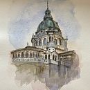 My project in Architectural Sketching with Watercolor and Ink course. Esboçado, Desenho, Pintura em aquarela, Ilustração arquitetônica, Sketchbook e Ilustração com tinta projeto de Kaori Twohig - 23.08.2021