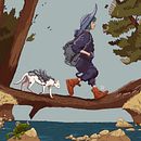 Walking Around. Een project van Traditionele illustratie, Ontwerp van personages,  Tekening y Digitale illustratie van Mineli Silva - 24.08.2021
