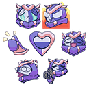 OC twitch emotes/whatsapp stickers. Projekt z dziedziny Trad, c, jna ilustracja,  R, sunek, R, sunek c, frow i Design użytkownika anquel - 10.07.2021