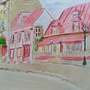 My project in Architectural Sketching with Watercolor and Ink course . Membuat sketsa, Menggambar, Lukisan Cat Air, Ilustrasi Arsitektur, Buku sketsa & Ilustrasi Tinta proyek oleh Anne - 08.21.2021