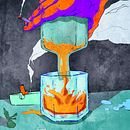 Hourglass with wisky. Traditional illustration project by Anabel Najar Colom - 08.25.2021