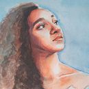 Meu projeto do curso: Retrato artístico em aquarela. Fine Arts, Painting, Watercolor Painting, and Portrait Drawing project by Kenara Fernandes - 08.22.2021